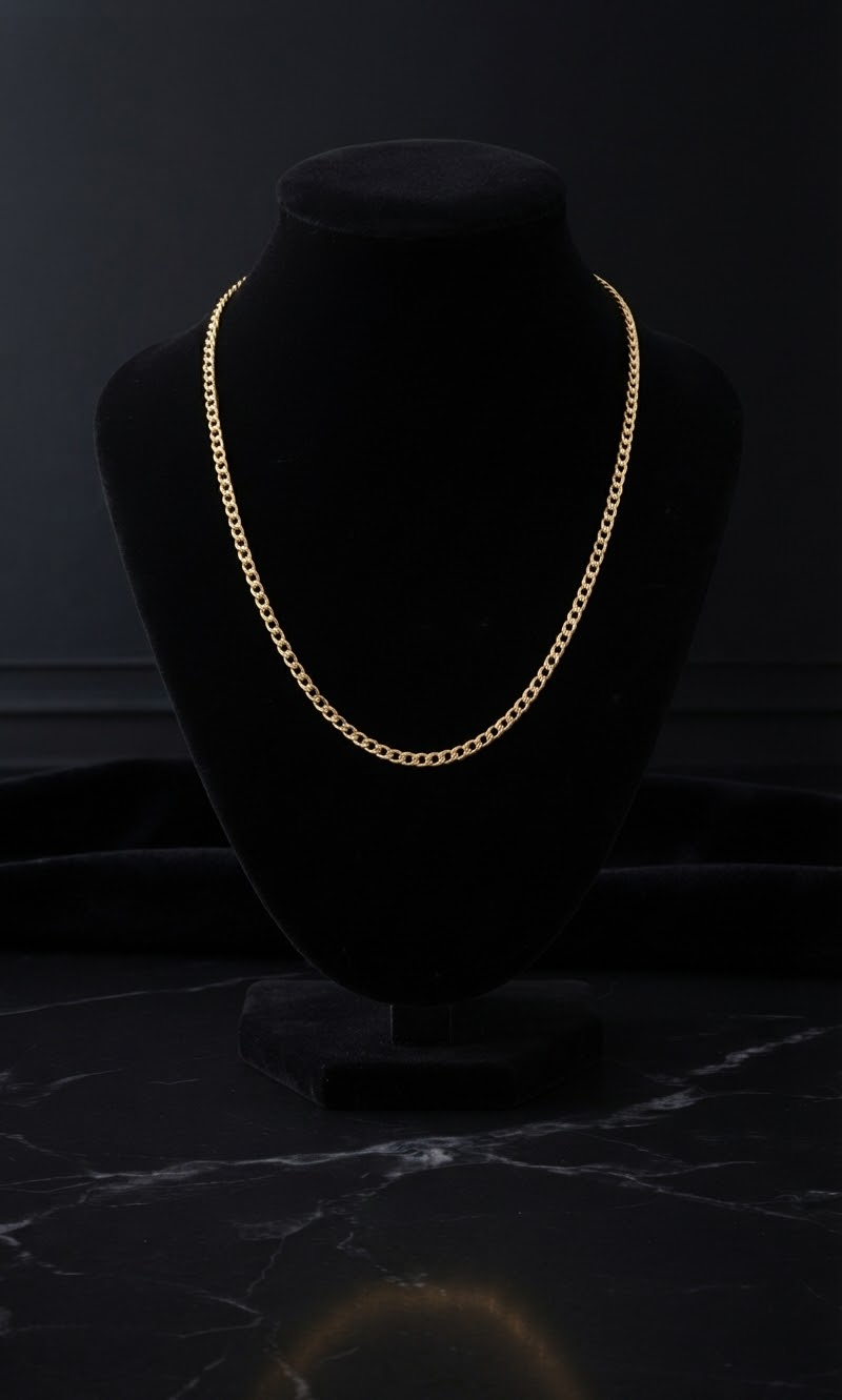 Tejido Cubano 50cm en oro italiano 18K
