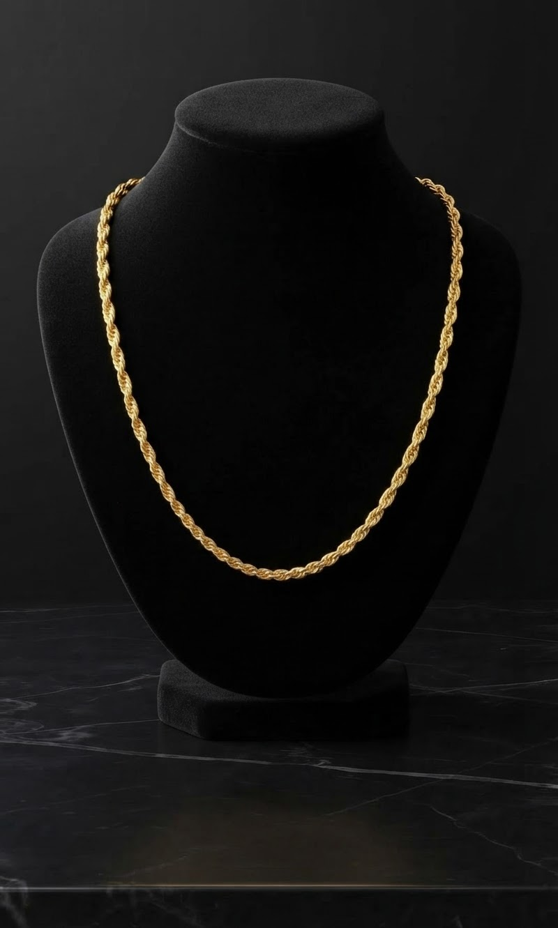 Tejido Lazo 60cm para mujer en oro italiano 18K