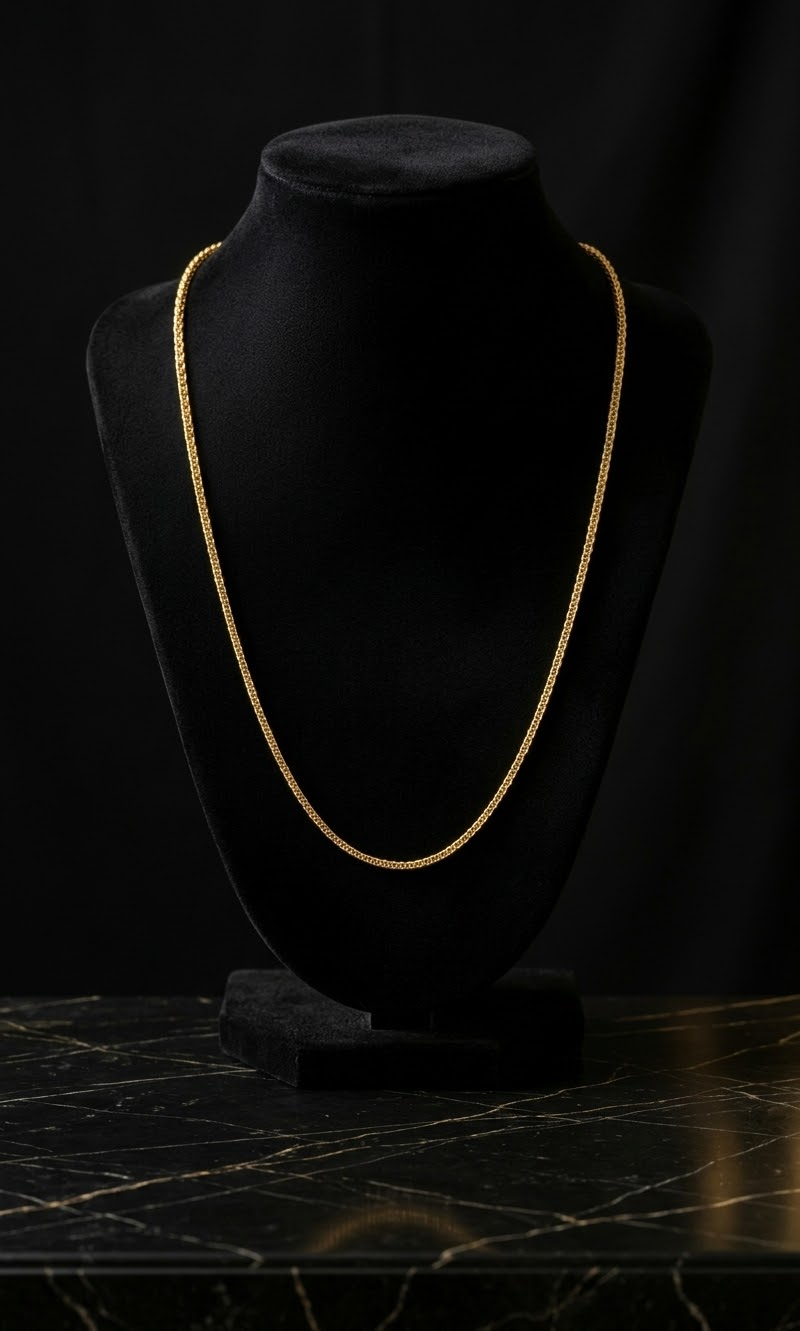 Tejido Escalera 60cm para mujer en oro italiano 18K