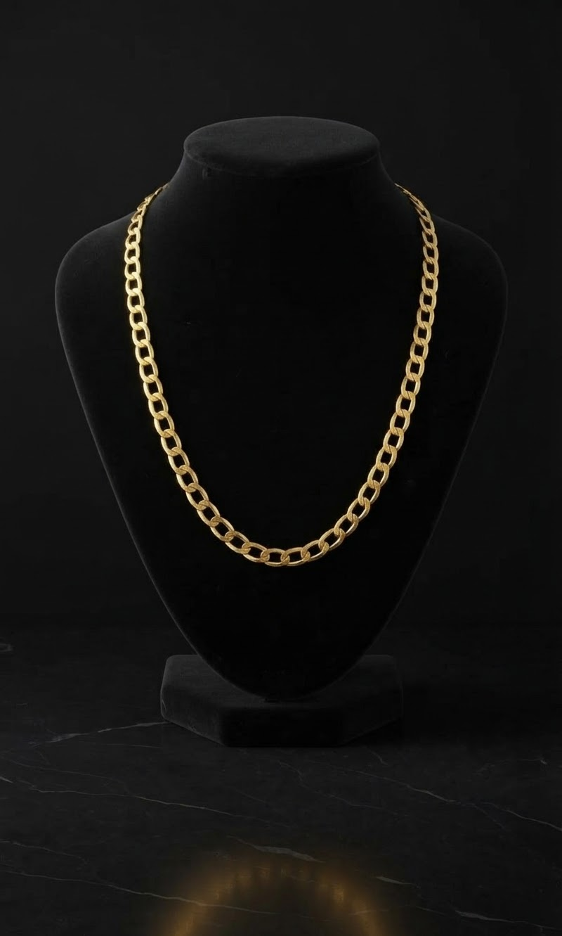 Tejido Cubano 50cm en oro italiano 18K
